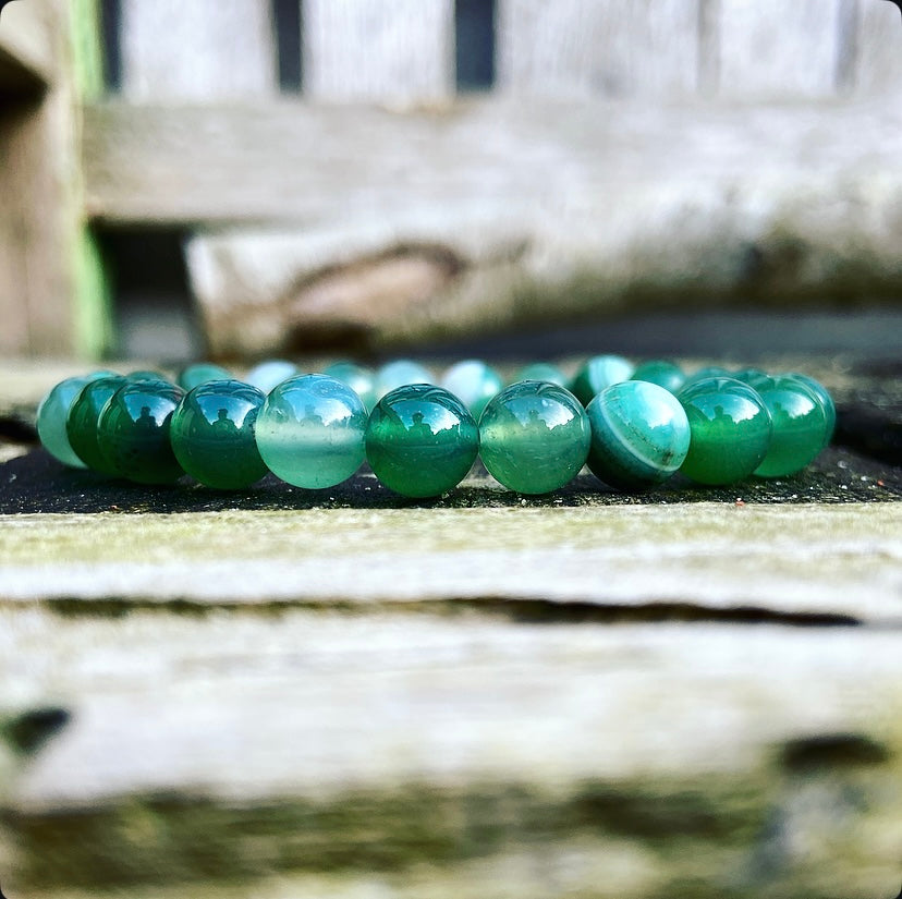 Groene agaat armband "Van Gevoeligheid naar Kracht"